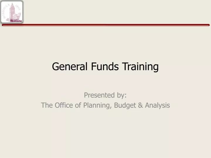 general funds training