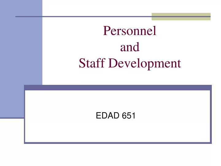 personnel and staff development