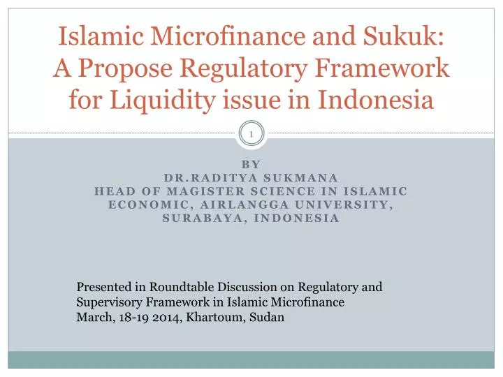 islamic microfinance and sukuk a propose regulatory framework for liquidity issue in indonesia