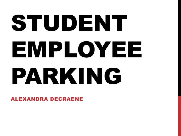 student employee parking