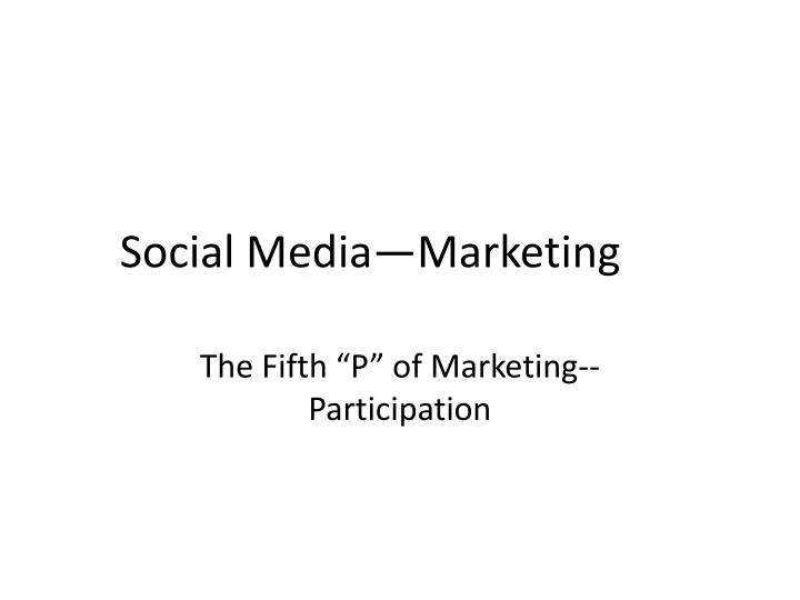 social media marketing