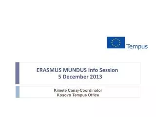 ERASMUS MUNDUS Info Session 5 December 2013