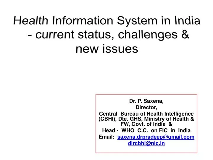 health information system in india current status challenges new issues