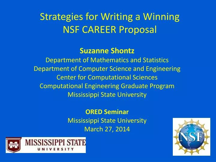 strategies for writing a winning nsf career proposal