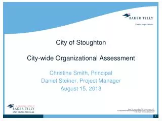 City of Stoughton City-wide Organizational Assessment
