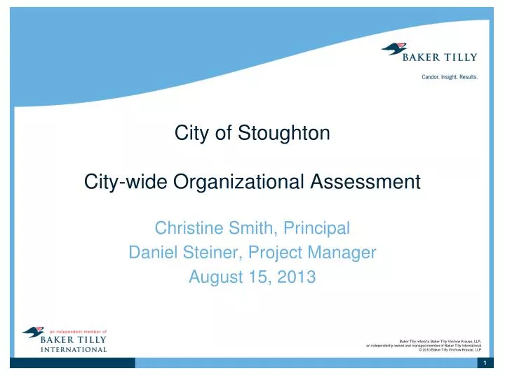 city of stoughton city wide organizational assessment