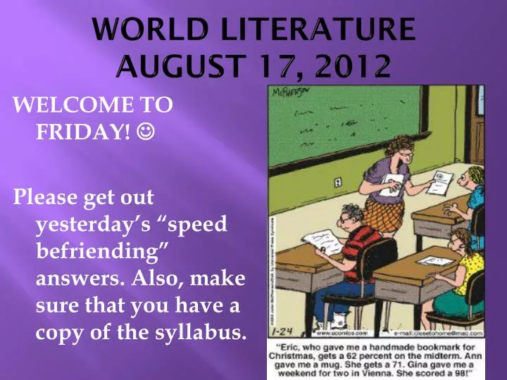 world literature august 17 2012