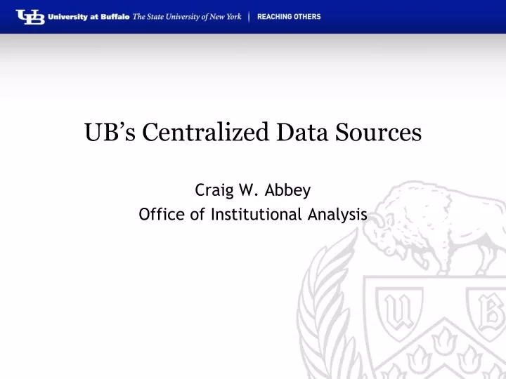 ub s centralized data sources