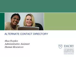 ALTERNATE CONTACT DIRECTORY