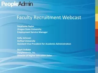 Faculty Recruitment Webcast