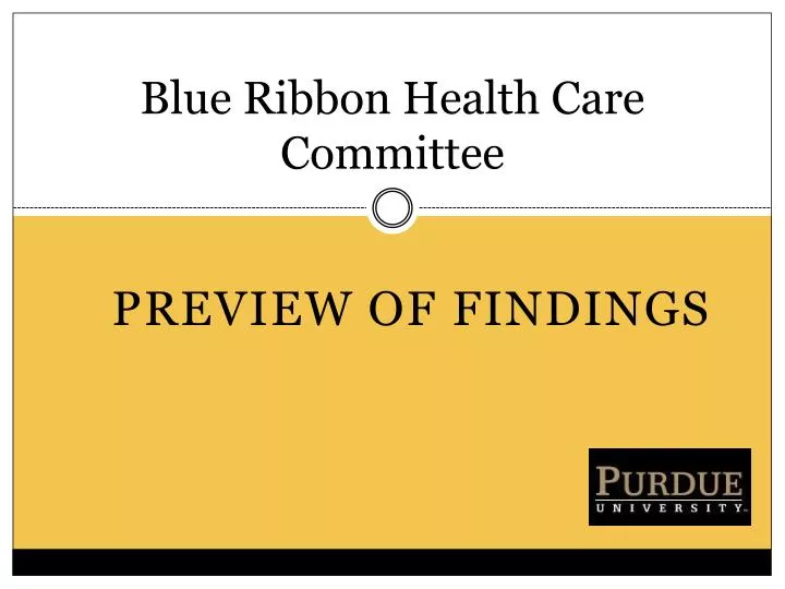 blue ribbon health care committee