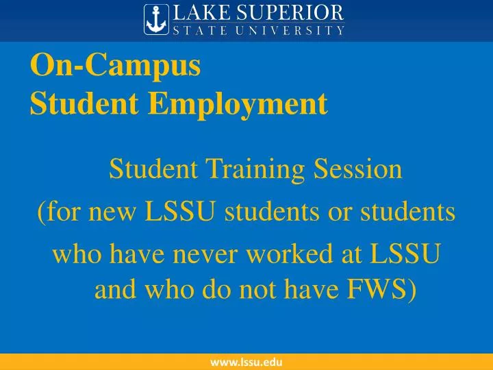 on campus student employment