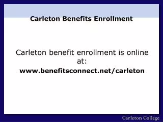 Carleton Benefits Enrollment