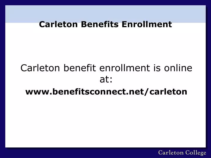 carleton benefits enrollment