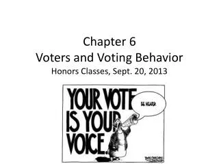 Chapter 6 Voters and Voting Behavior Honors Classes, Sept. 20, 2013