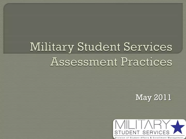 military student services assessment practices