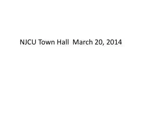 NJCU Town Hall March 20, 2014
