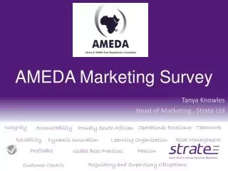 AMEDA Marketing Survey