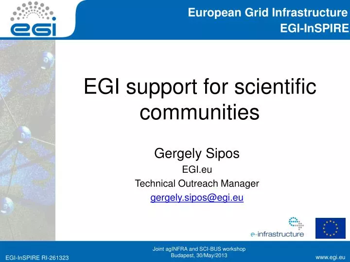 egi support for scientific communities