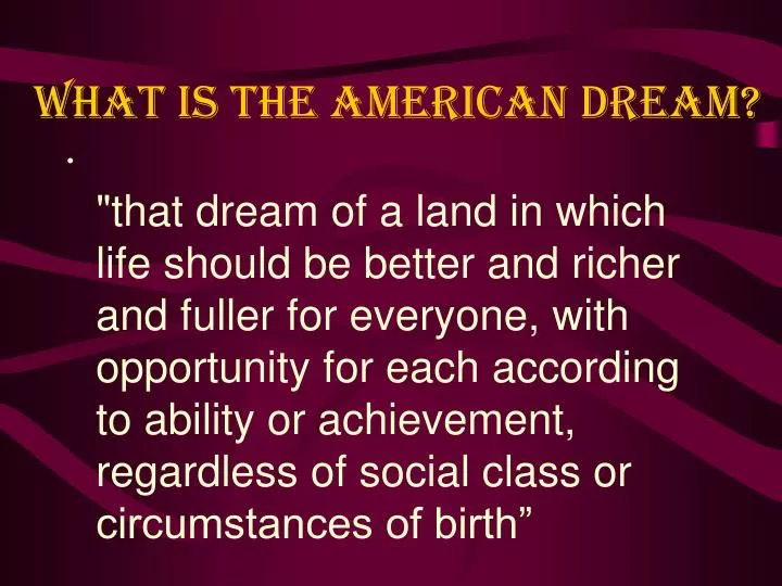 what is the american dream