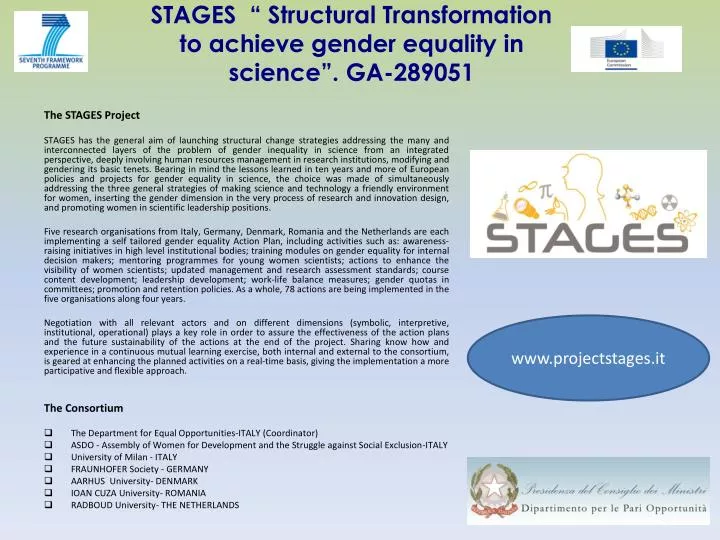 stages structural transformation to achieve gender equality in science ga 289051