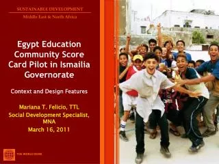 Egypt Education Community Score Card Pilot in Ismailia Governorate