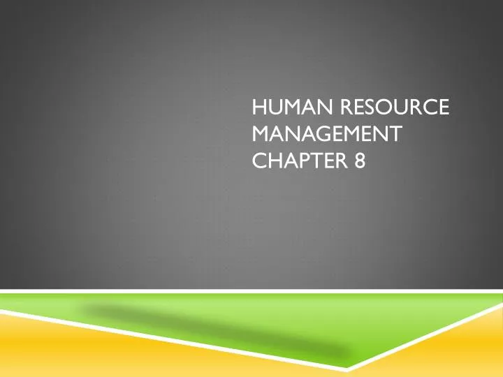 human resource management chapter 8