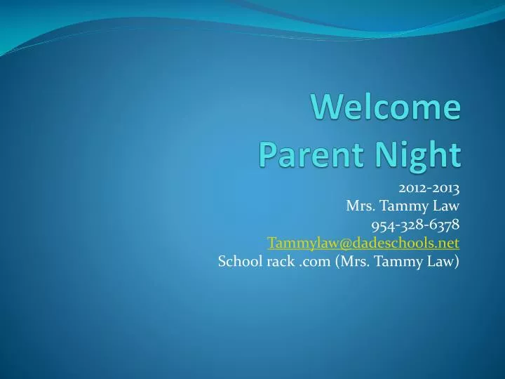 welcome parent night