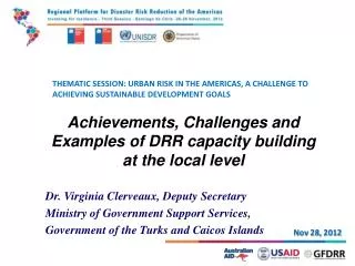 THEMATIC SESSION: URBAN RISK IN THE AMERICAS, A CHALLENGE TO ACHIEVING SUSTAINABLE DEVELOPMENT GOALS
