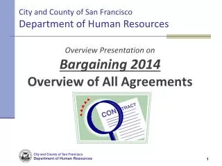 Overview Presentation on Bargaining 2014 Overview of All Agreements