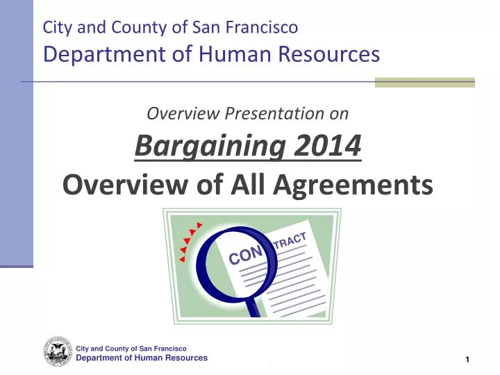 overview presentation on bargaining 2014 overview of all agreements