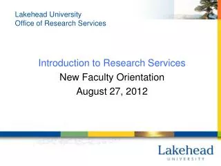 Lakehead University Office of Research Services