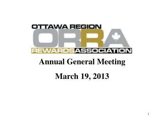 Annual General Meeting March 19, 2013