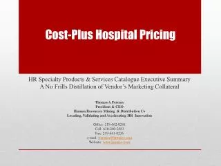Cost-Plus Hospital Pricing