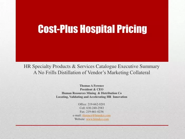 cost plus hospital pricing