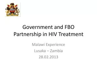 Government and FBO Partnership in HIV Treatment
