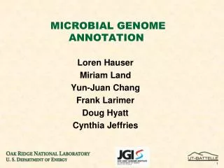 MICROBIAL GENOME ANNOTATION