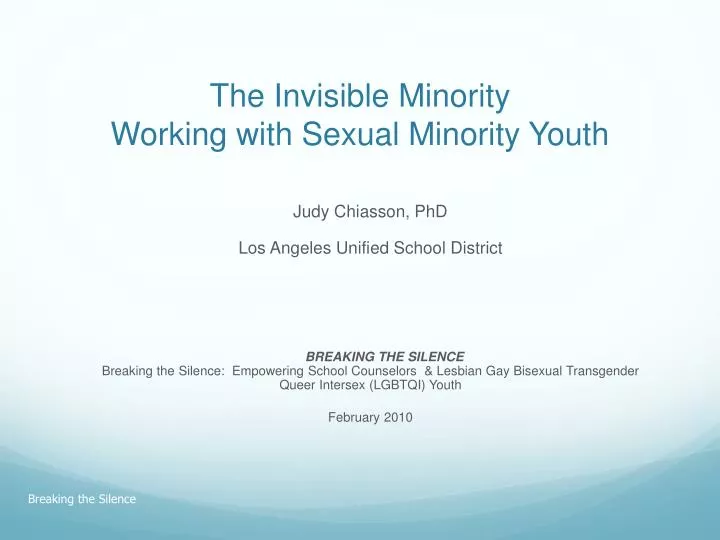 the invisible minority working with sexual minority youth