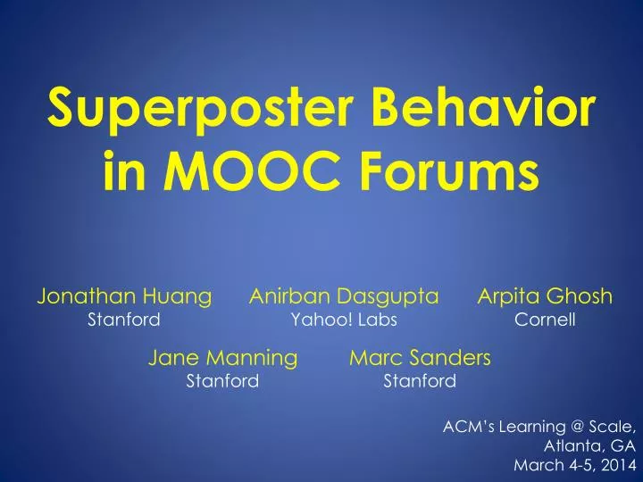 superposter behavior in mooc forums