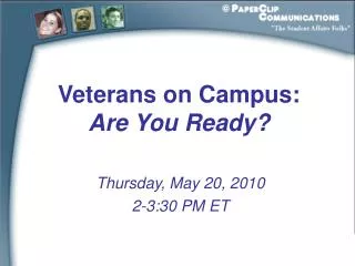 Veterans on Campus: Are You Ready?