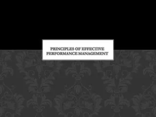 Principles of Effective Performance Management