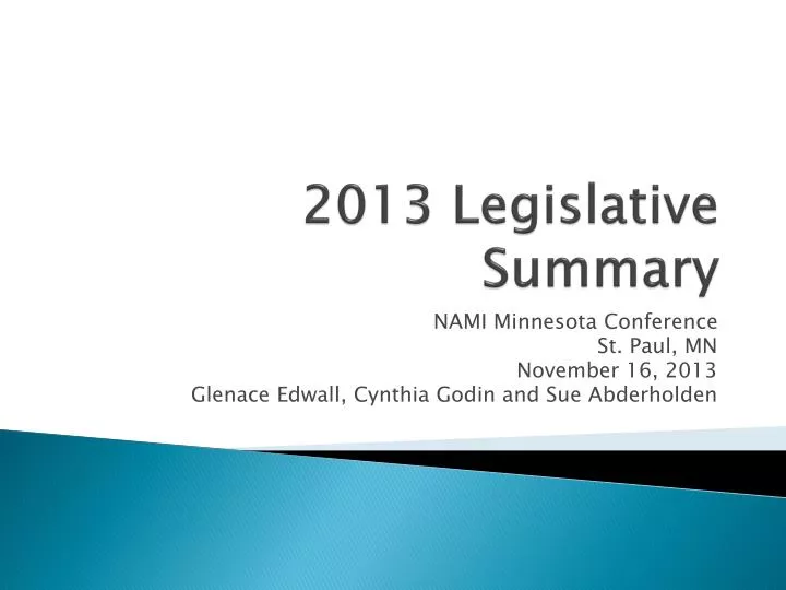 2013 legislative summary