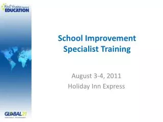 School Improvement Specialist Training