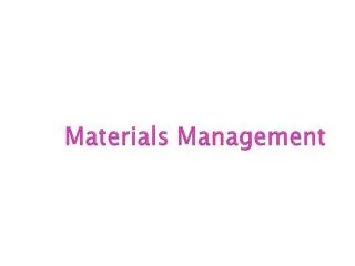 Materials Management