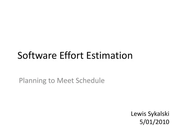 software effort estimation