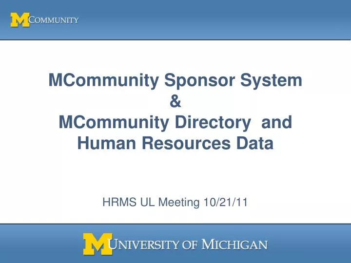 mcommunity sponsor system mcommunity directory and human resources data