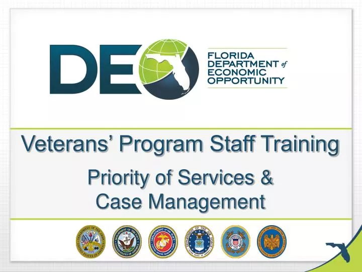veterans program staff training priority of services case management