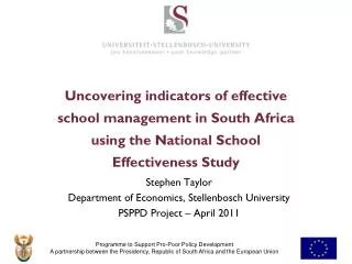 Uncovering indicators of effective school management in South Africa using the National School Effectiveness Study