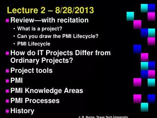 Lecture 2 – 8/28/2013