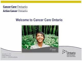Welcome to Cancer Care Ontario